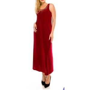 Jostar Red Sleeveless Slinky Embellished‎ Maxi Dress Size XXL Anti-wrinkle